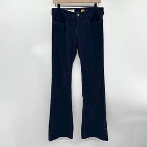 Anthropologie Pilcro Stet Corduroy Flare‎ Trousers in Navy Blue Size 28
